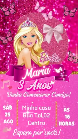 Convite Barbie 