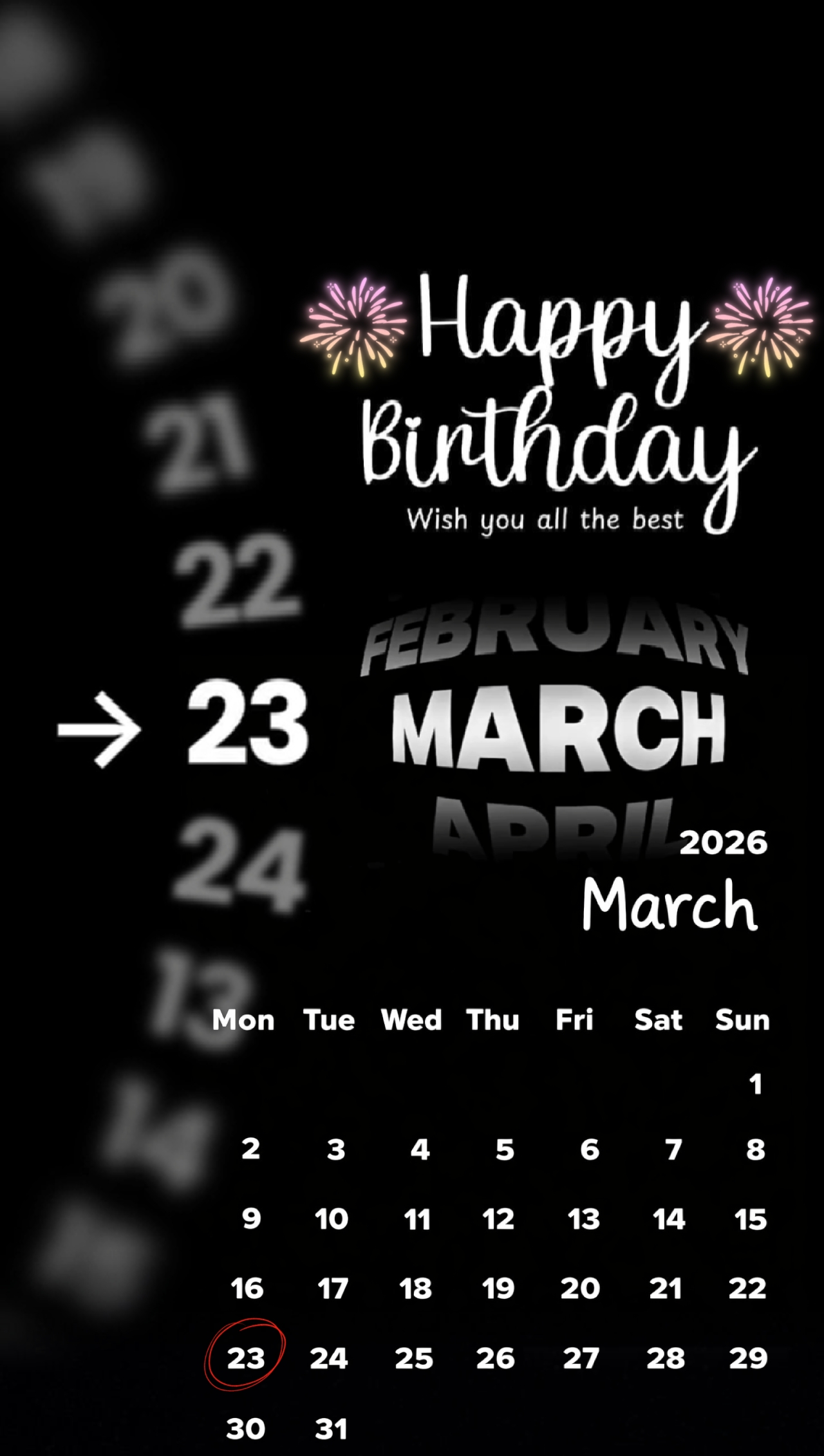 23 DE MARZO CUMPLEAÑOS 