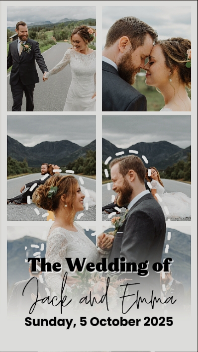 Collag de photos de mariage