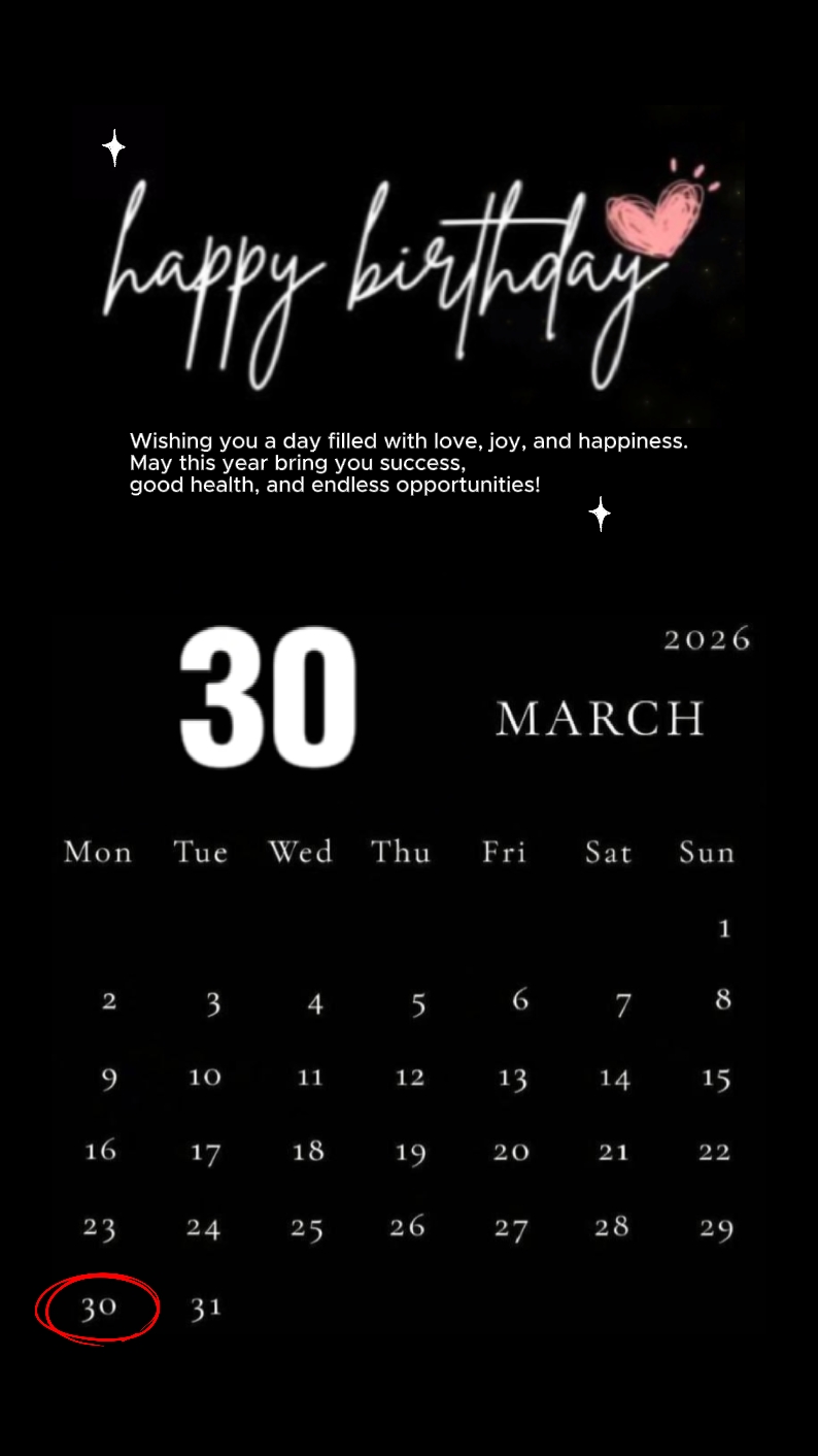 Anniversaire 30 mars