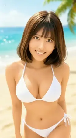 水着女子が…