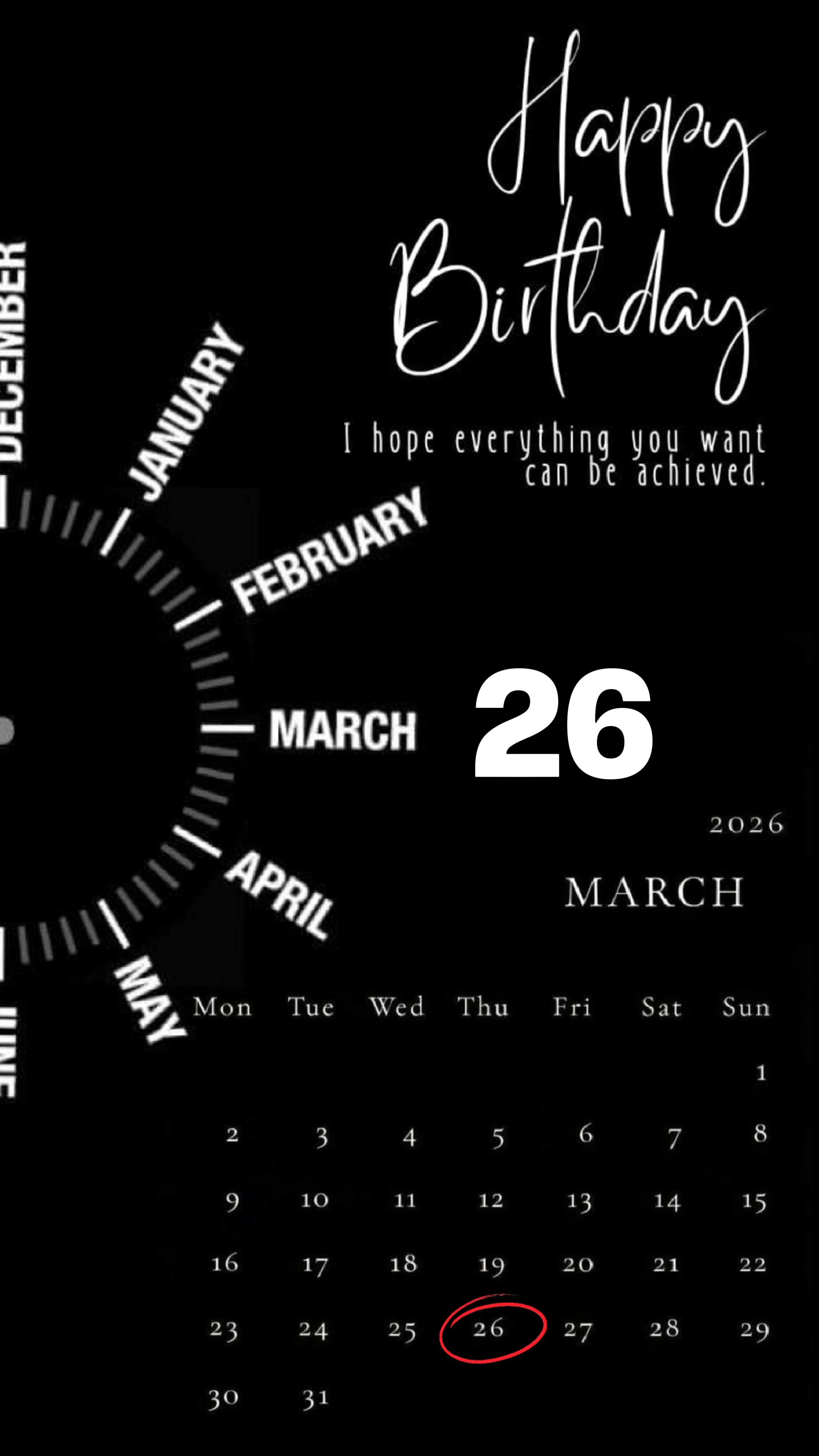 ANNIVERSAIRE LE 26 MARS