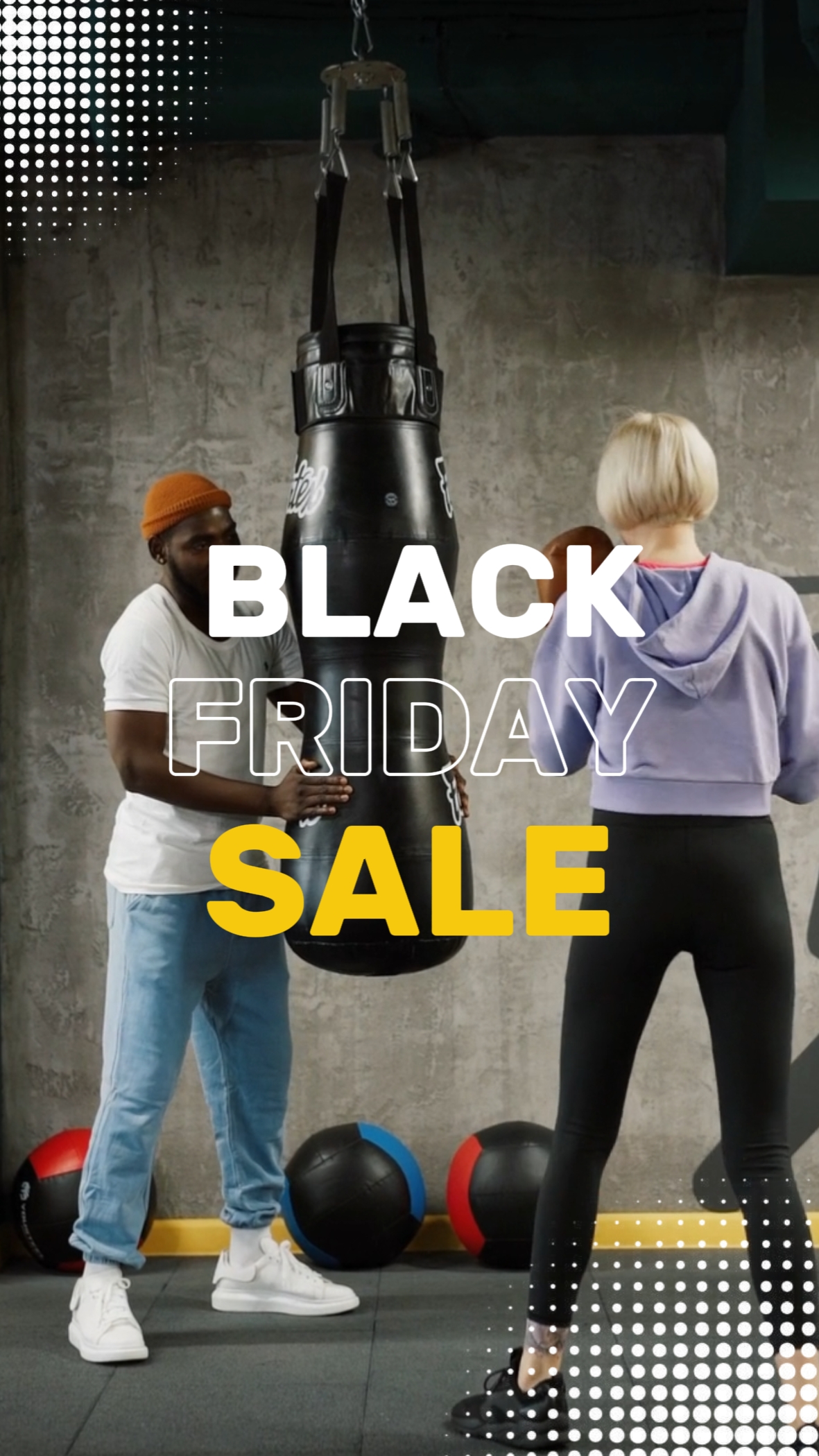 Mga Ad ng Promo ng Trendy Black Friday Sports Fitness.