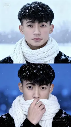 AI ghép ảnh tuyết 