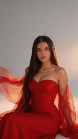 red gown photoshoot
