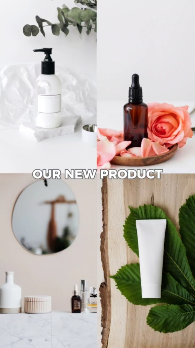 Display ng Produktong Pampaganda Multi-Gallery TikTok Style