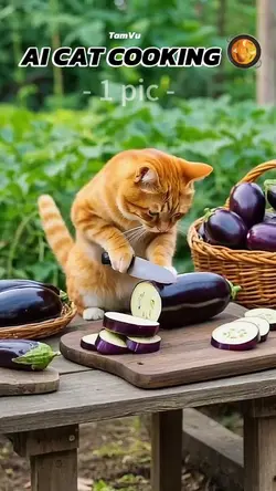 CUTE CAT COOKING 🍳