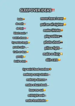 Sleepover ideas😛🔥