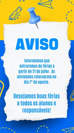 aviso férias escolar
