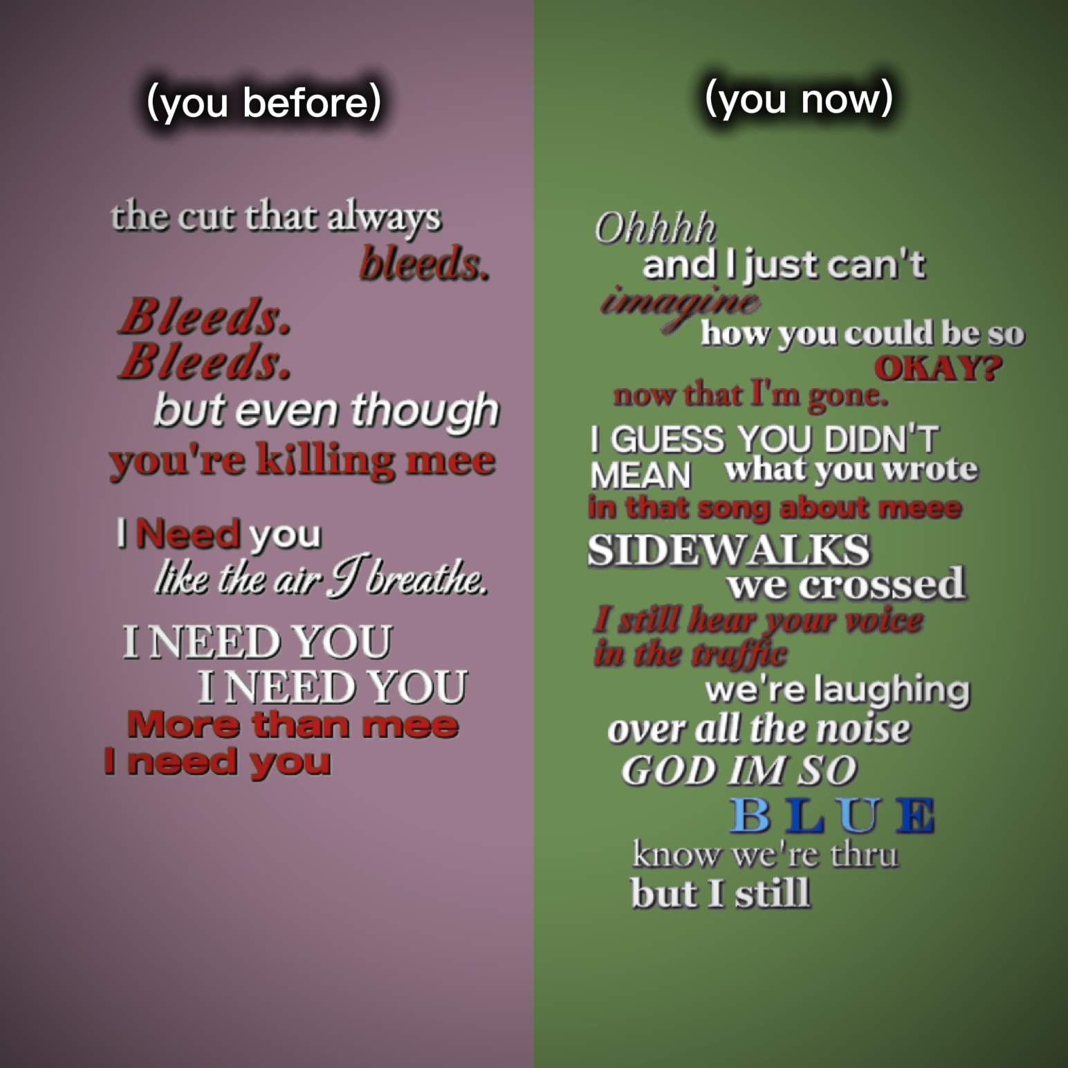 before and now