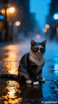 Cinematic Rain Cat