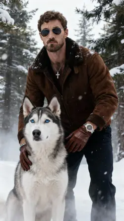 men and husky