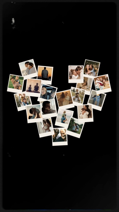 Collage de corazón de amor 