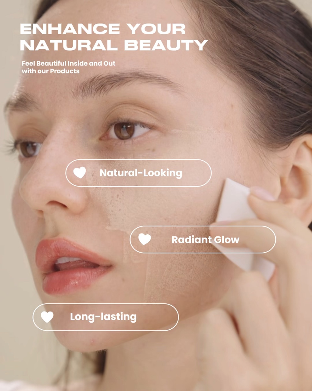 Exibição de produtos de beleza e cuidados pessoais Estilo minimalista