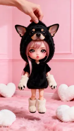 チワワ ブラックタン パーカー つまみ