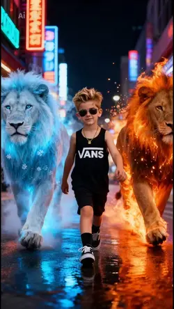 Pet lion bodyguard