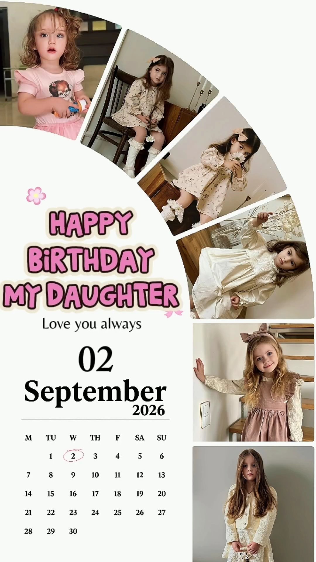 Feliz cumpleaños a mi hija