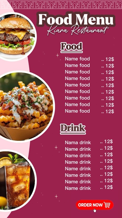 Menu de comida novo 120