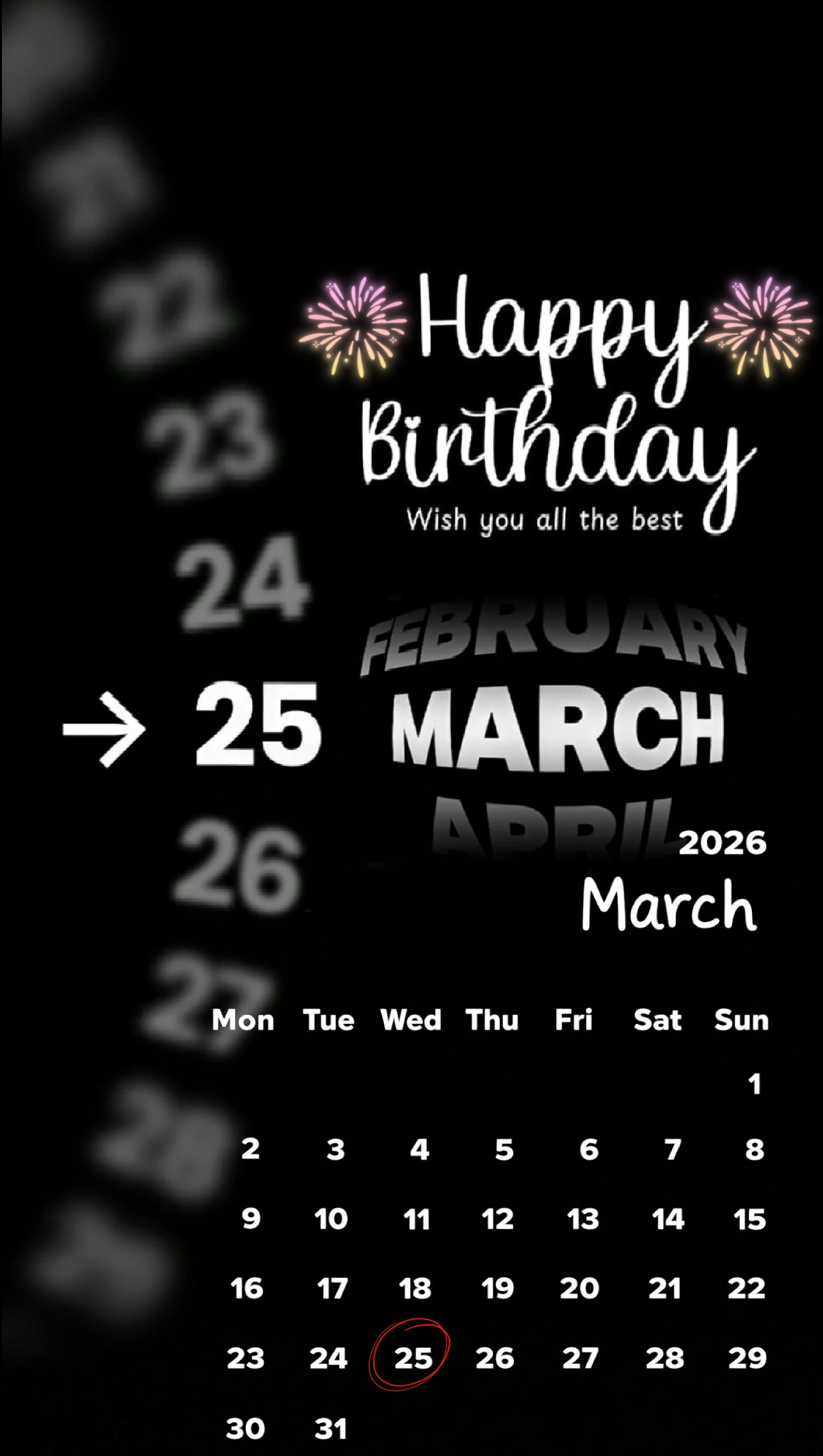 25 MARCH BIRTHDAYS