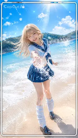 夏休みの浜辺でのたわむれ