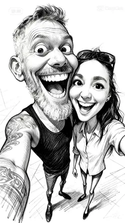 Paar Karikatur 