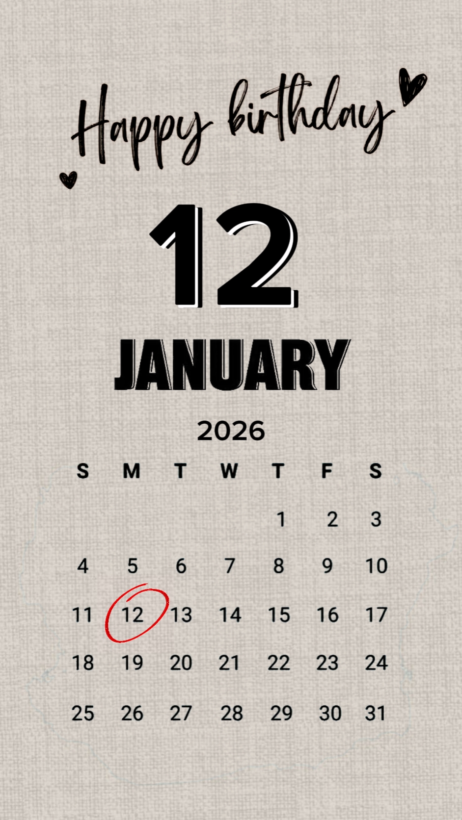 HBD 12 JANUARY 2026