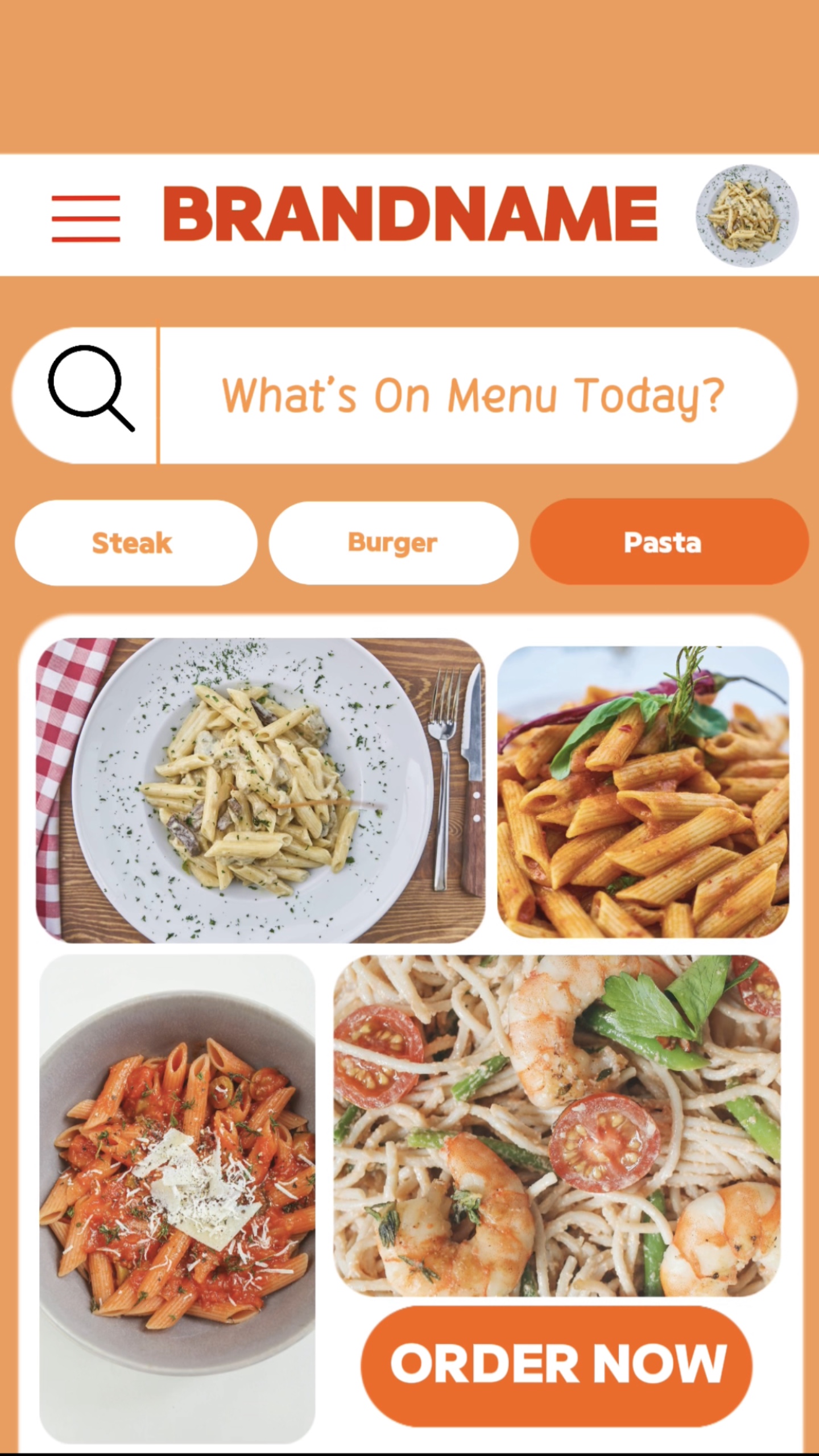 UI Orange At White Food Industry Minimalist na Estilo ng TikTok 