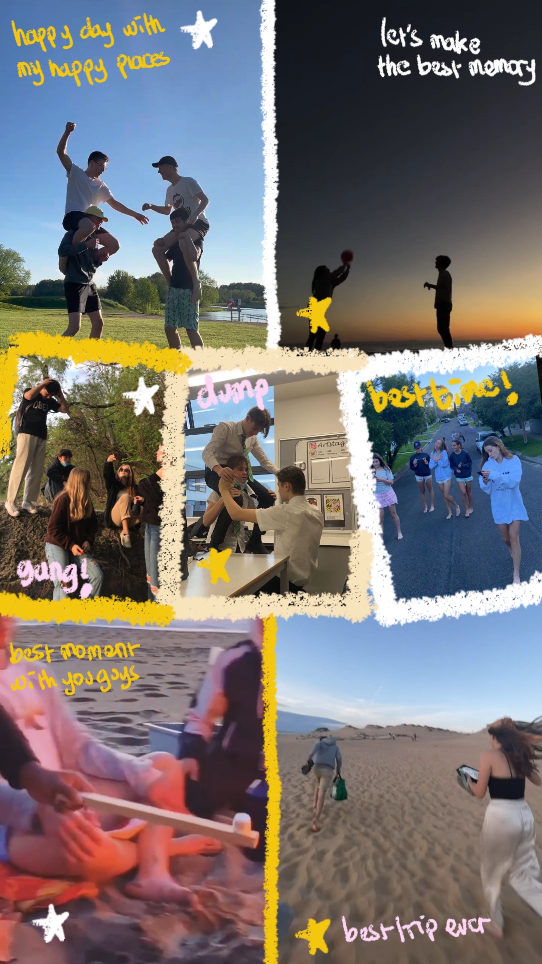 Collage de voyage d'amis
