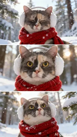 Snow photo cat