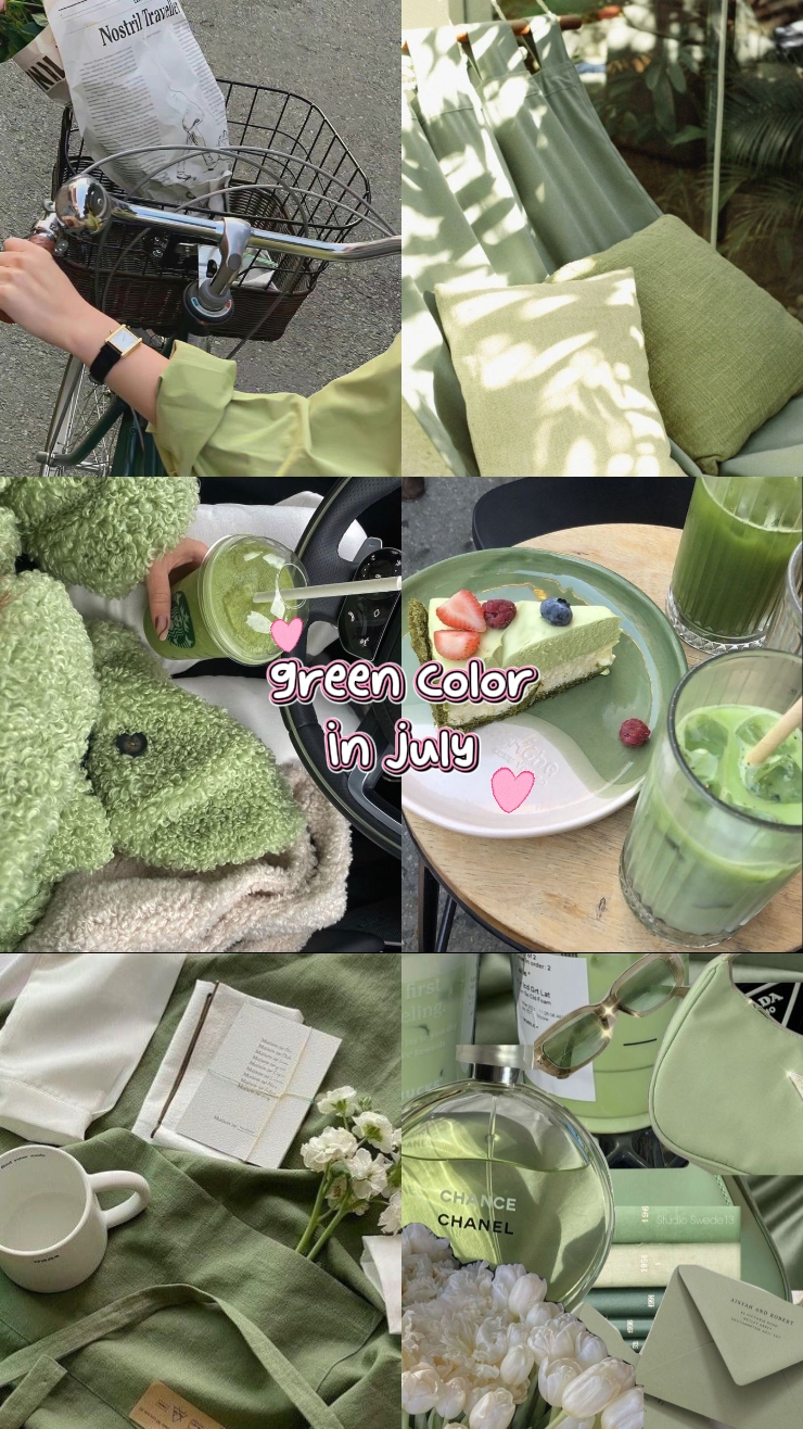 6 imágenes de color verde