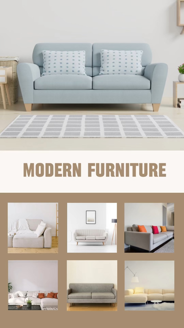 Plantilla de muebles y decoraciones minimalistas C2B