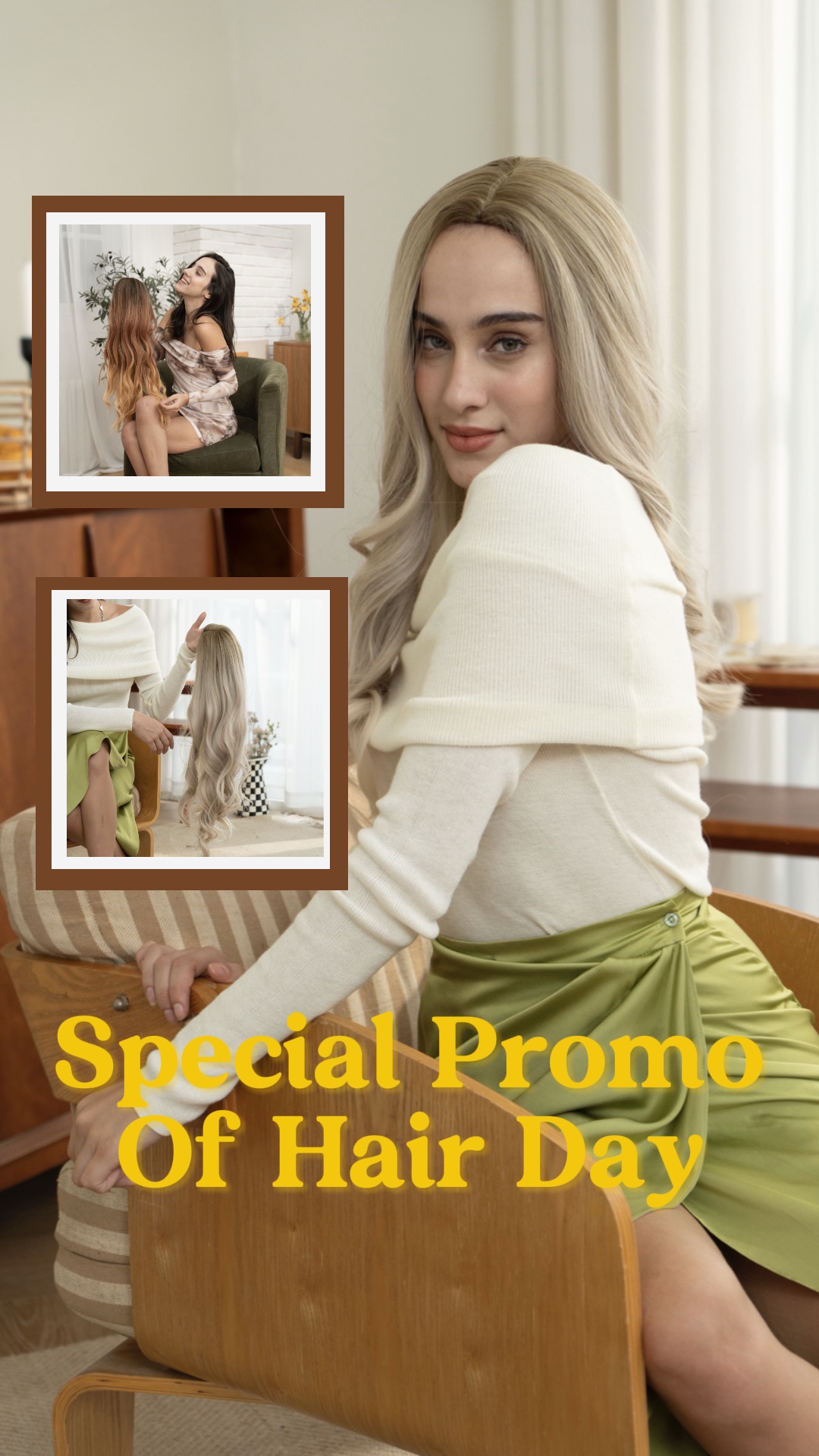 Promoção De Vendas De Perucas De Serviço Pessoal Para Estilo Minimalista 