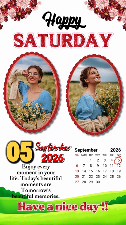 Saturday 5 Sept 2026
