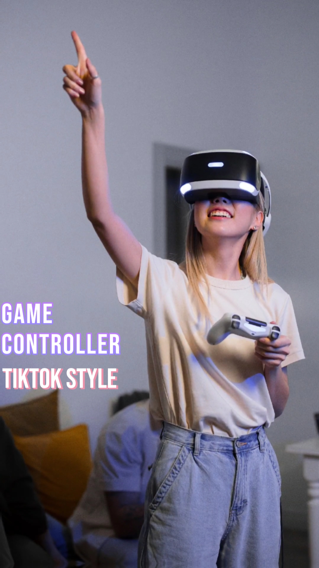 Controlador de jogo Exibição do produto Título Batida Estilo TikTok correspondente