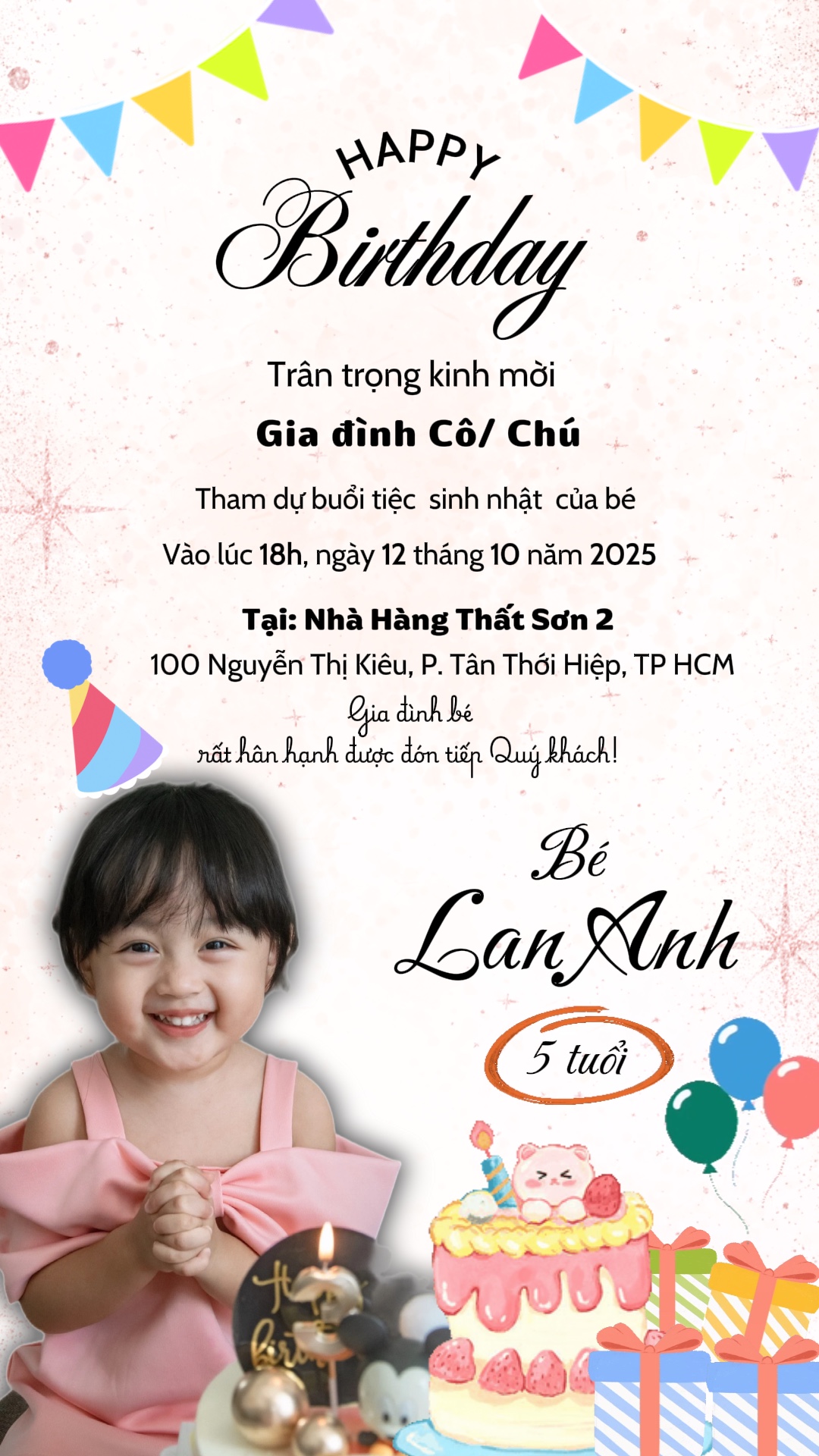 Thiệp mời sinh nhật