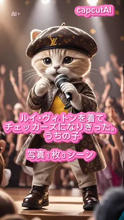 aiビデオ変身/ヴィトンを着たうちの子