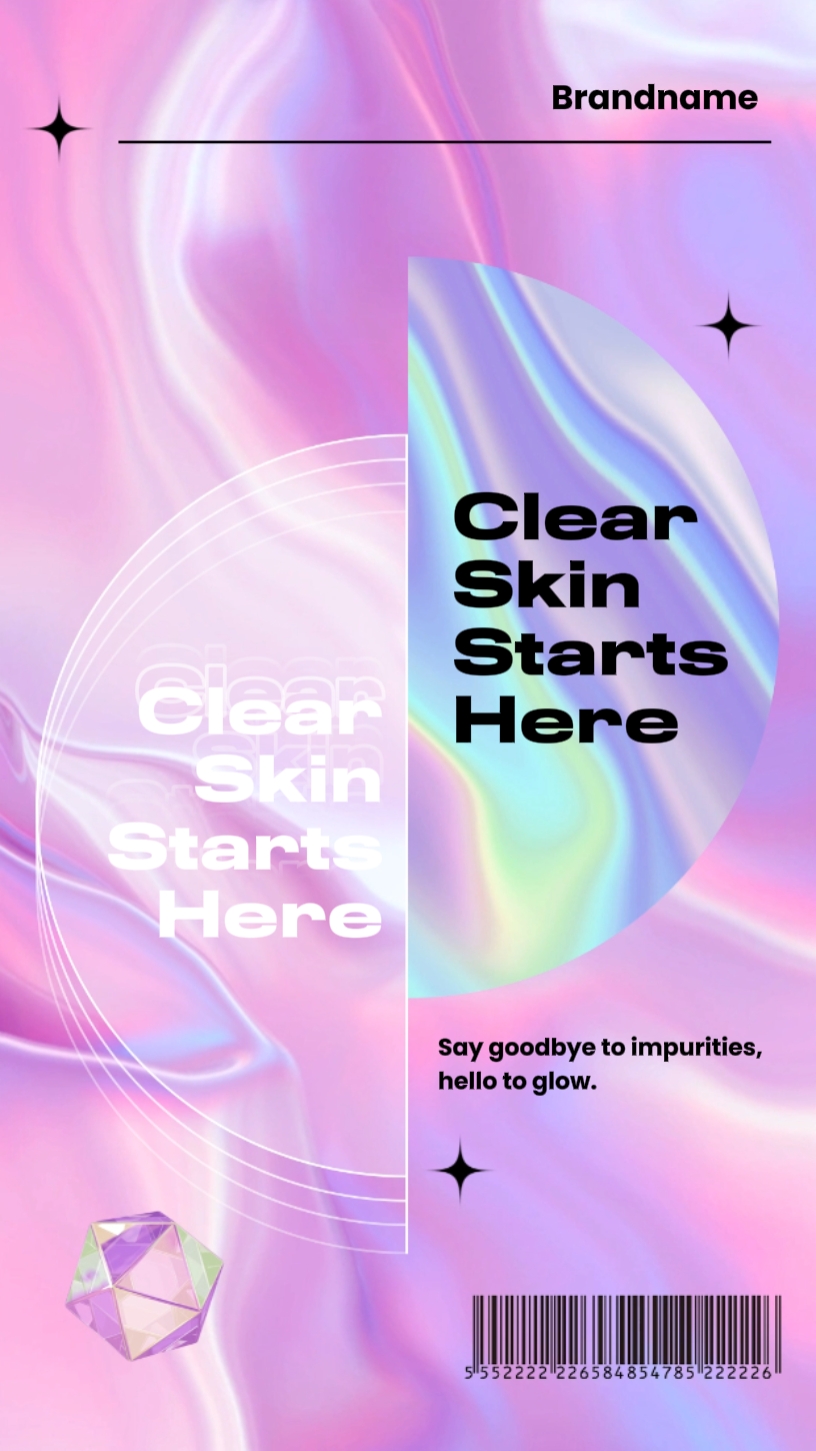 Pink Laser Iridescent Style Product Display for Beauty Industry