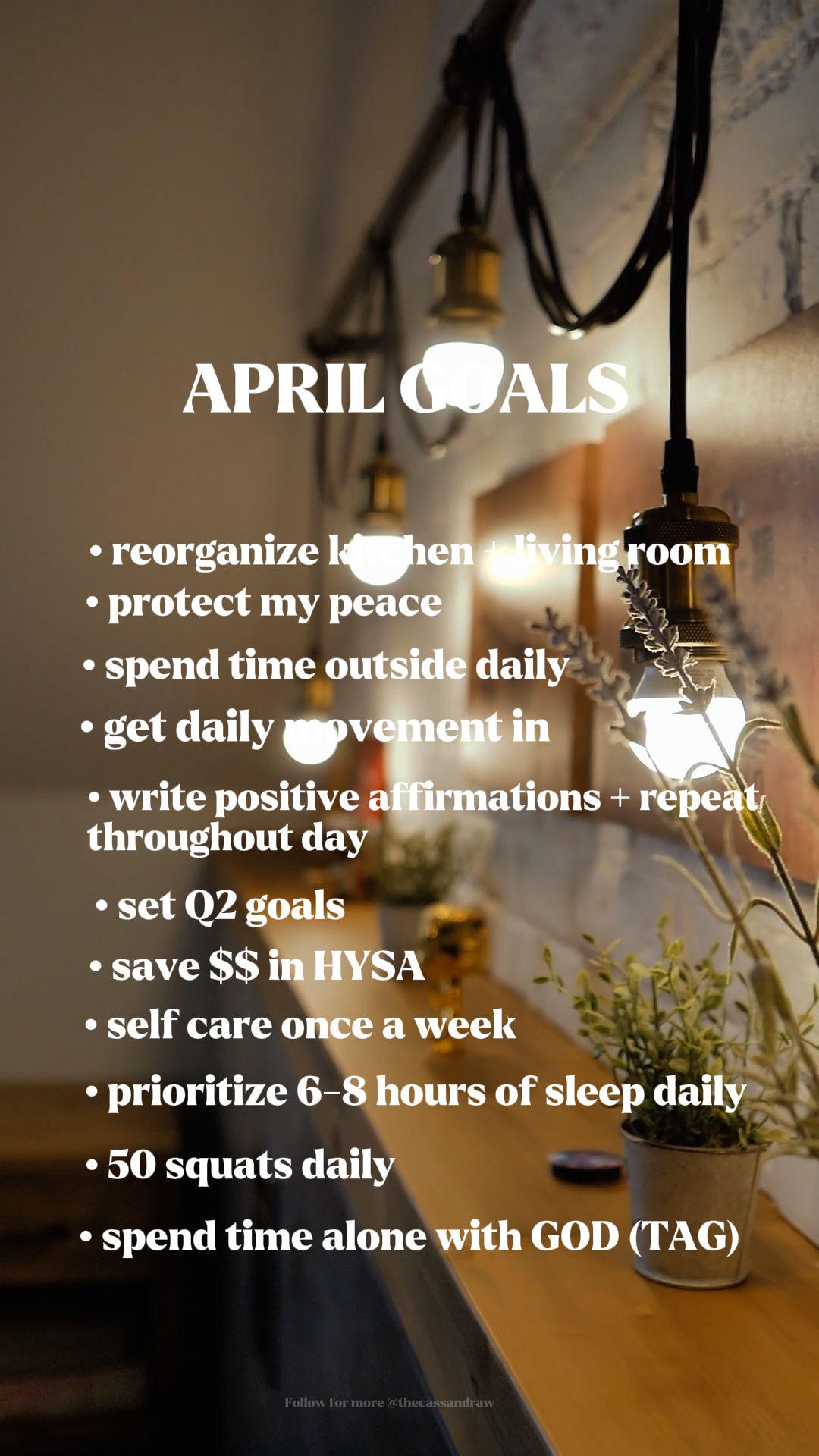 APRIL GOALS