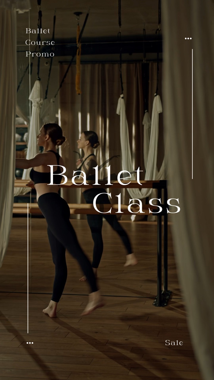 Anúncios promocionais do curso de balé de estilo elegante