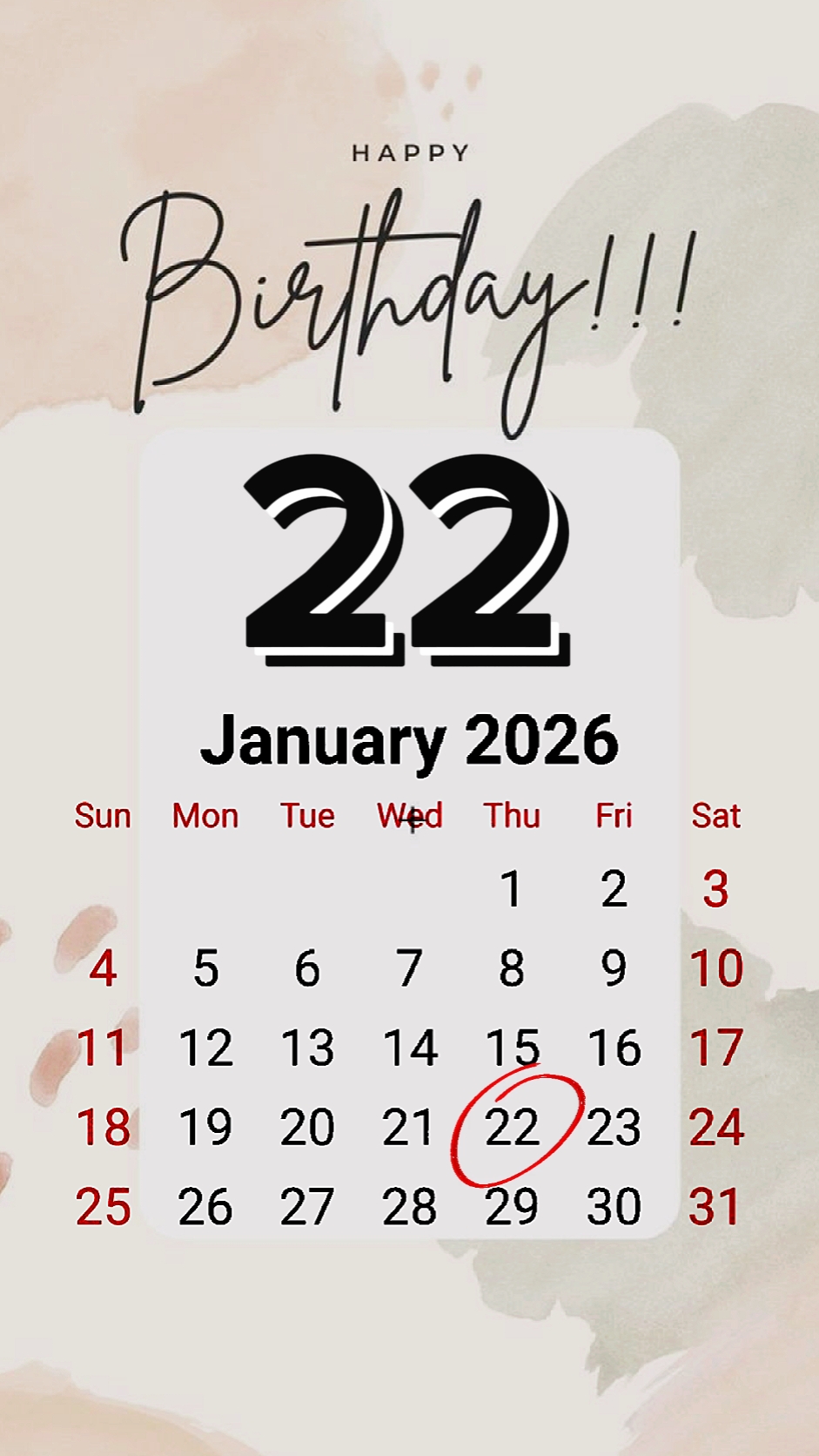 Hbd 22 de janeiro de 2026