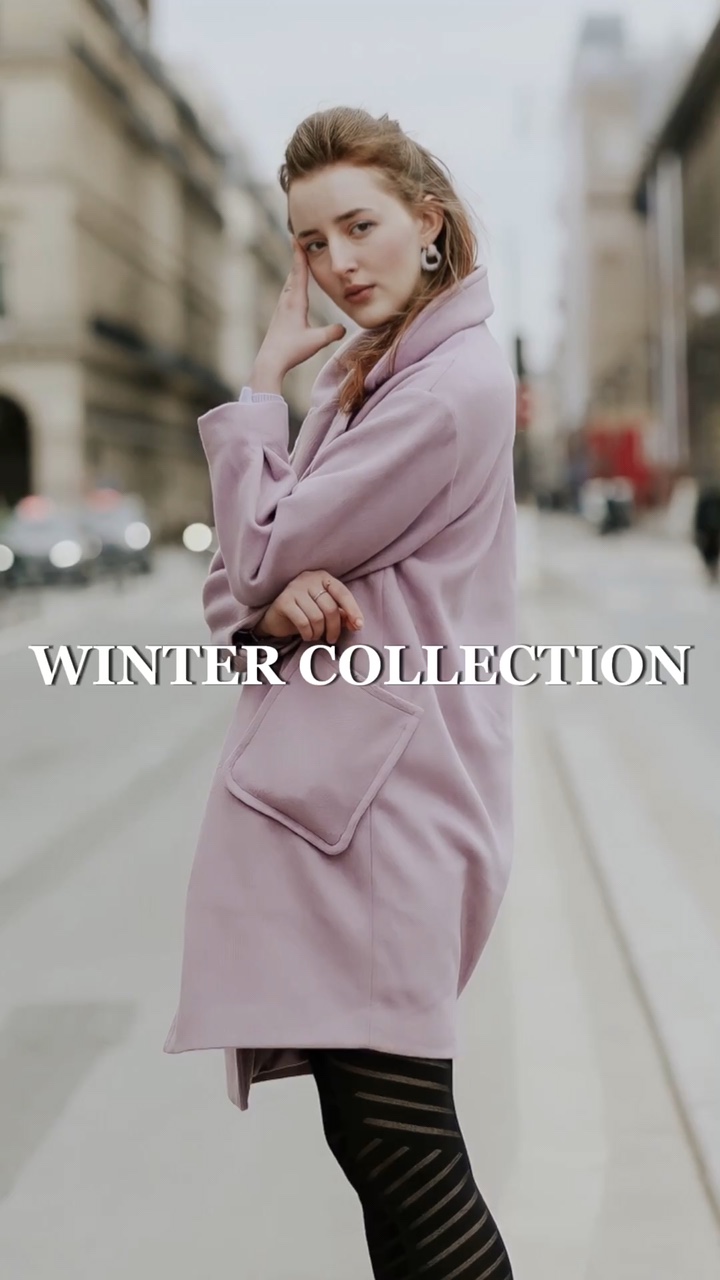 Exibição de produtos de roupas de inverno no estilo TikTok