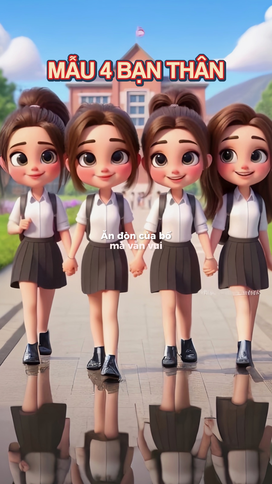 Mẫu chibi 4 bạn thân