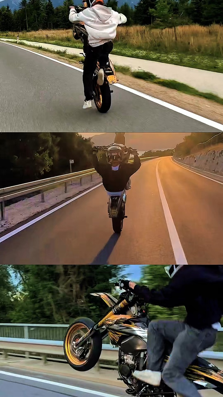stunt ridding bike
