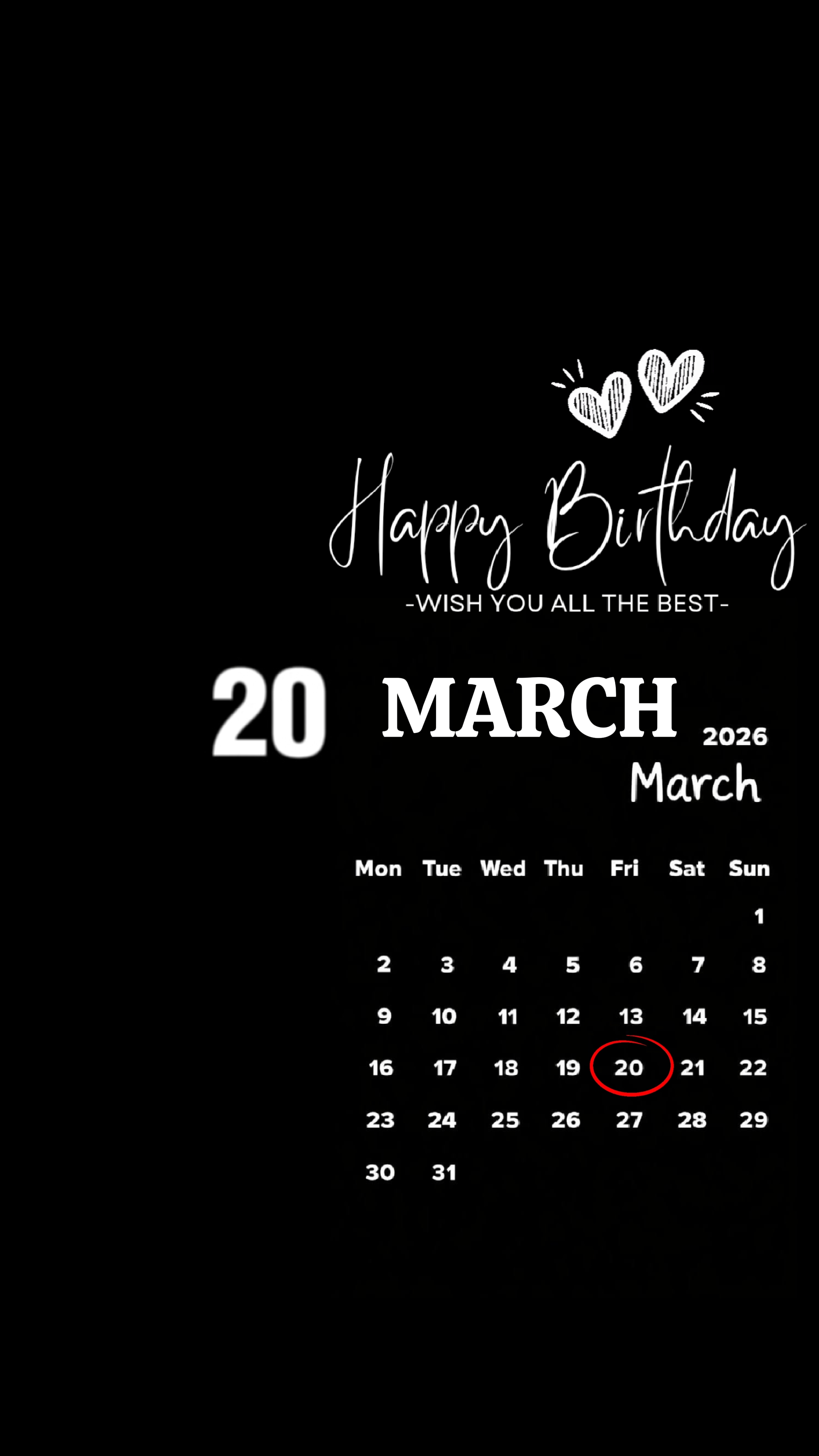 FELIZ CUMPLEAÑOS 20 DE MARZO