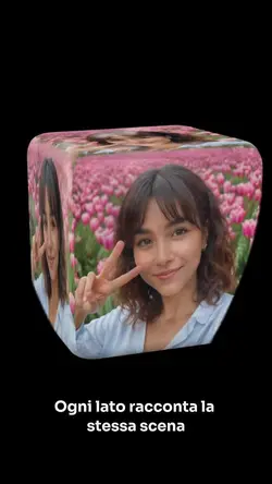Ricordi che ruotano in un cubo 3D