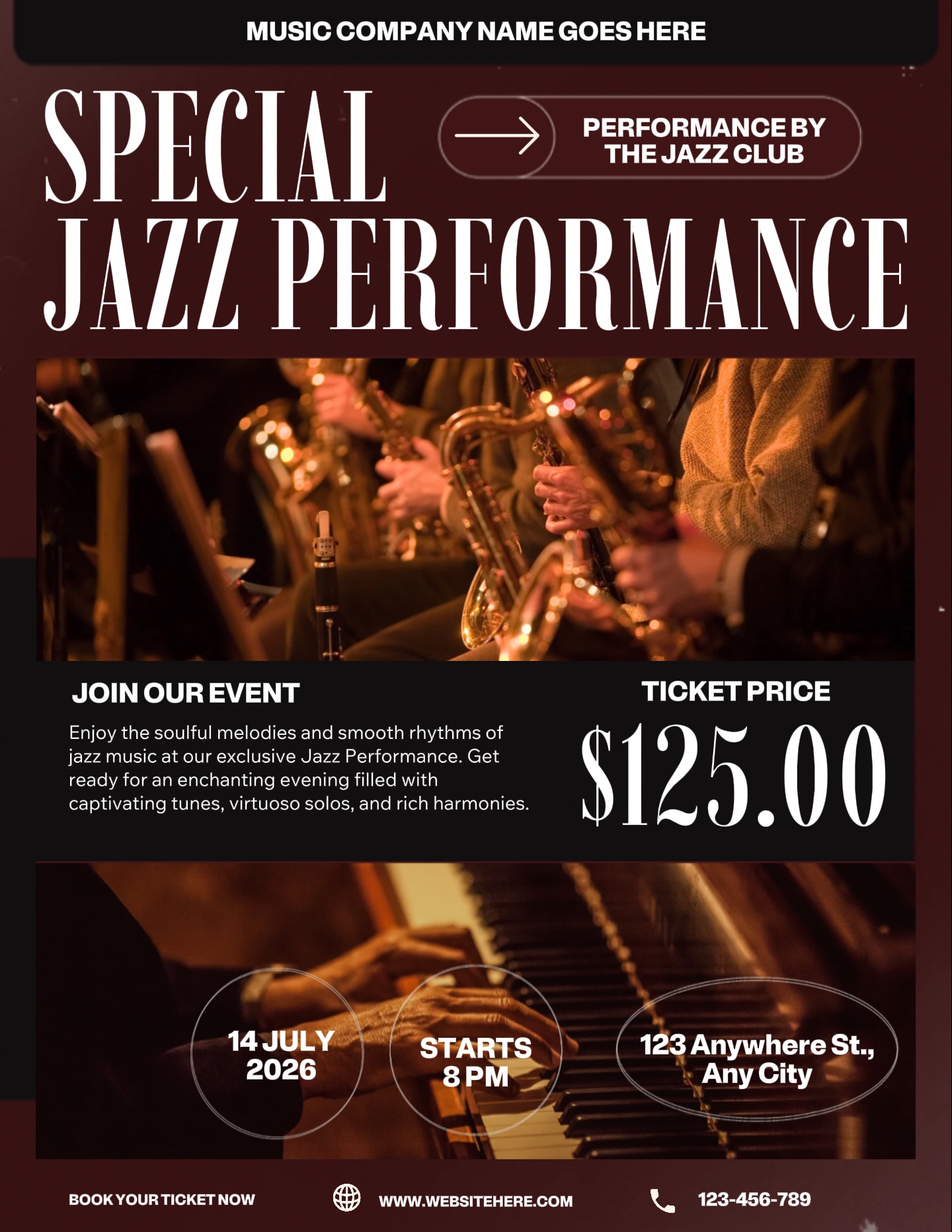 Pôster de eventos musicais 🎺