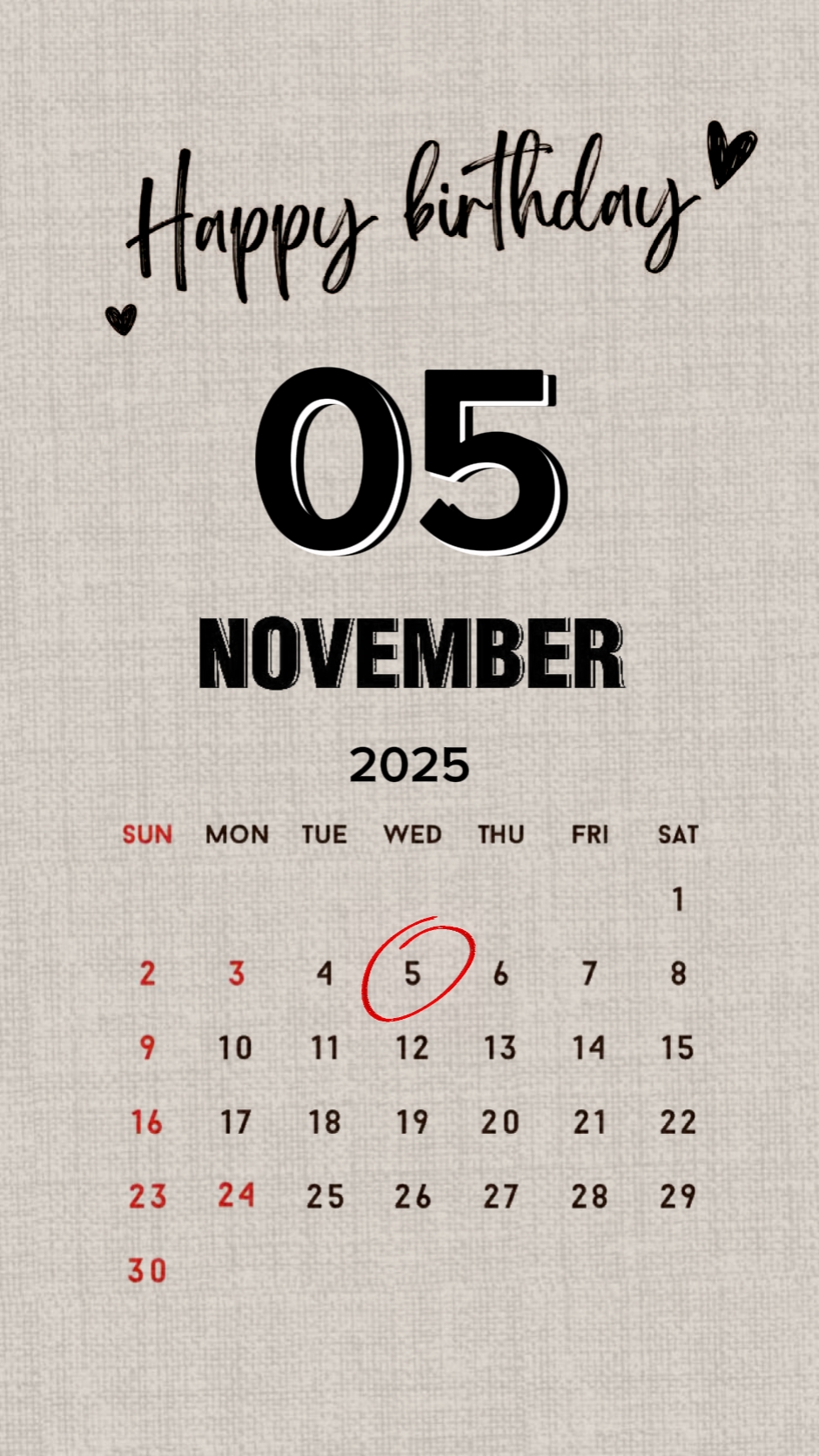 Feliz cumpleaños 05 de noviembre de 2025