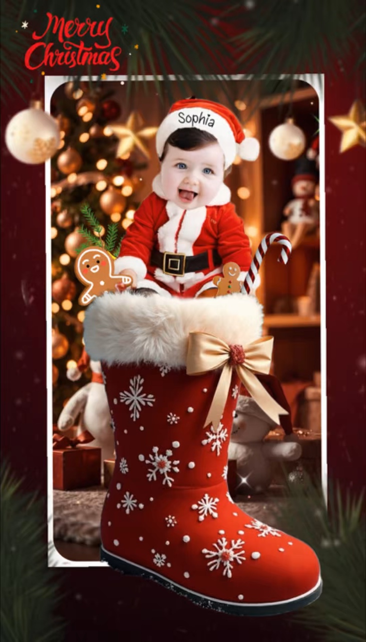 Menina de Natal aberta 