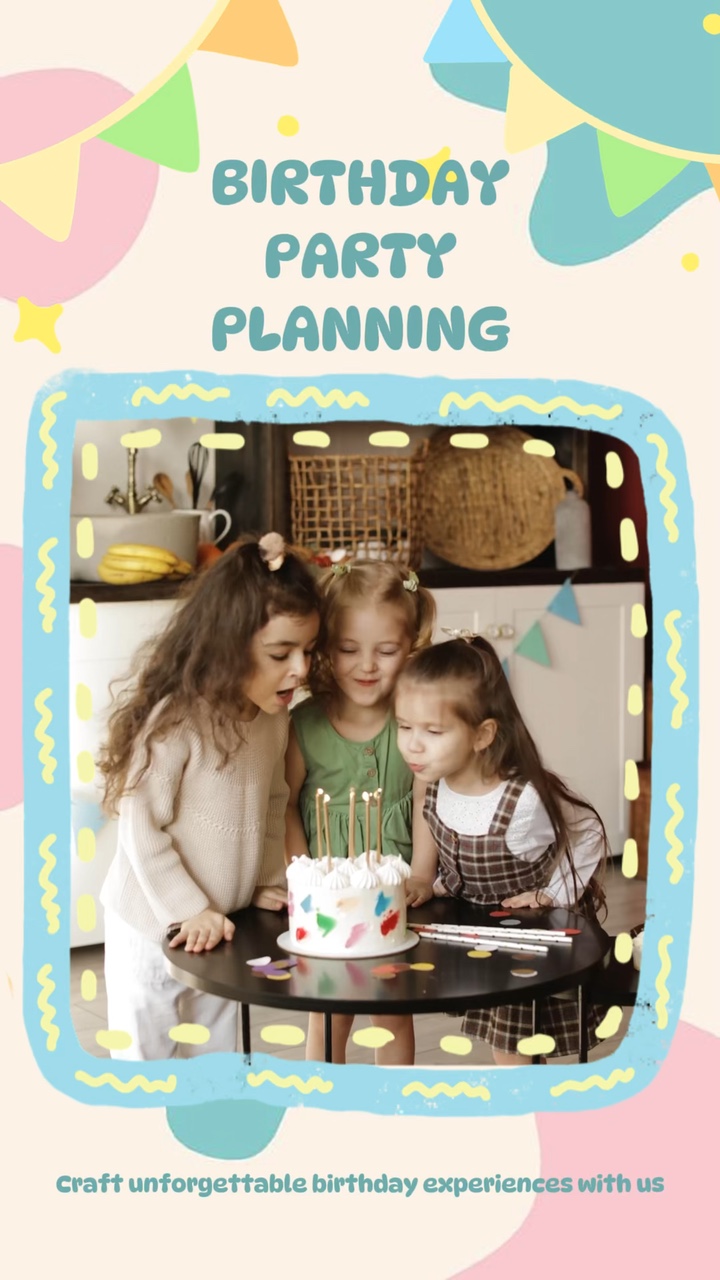 Playful and Colorful Style Party Planning Agency Ads