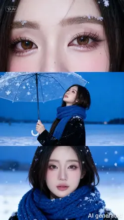 AI ghép ảnh tuyết